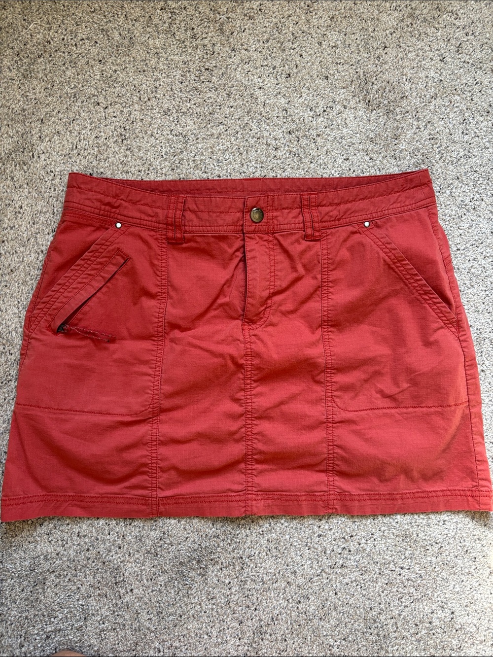Title Nine Big B Skort Skirt Ripstop Orange Red Tennis Pickleball Golf 12